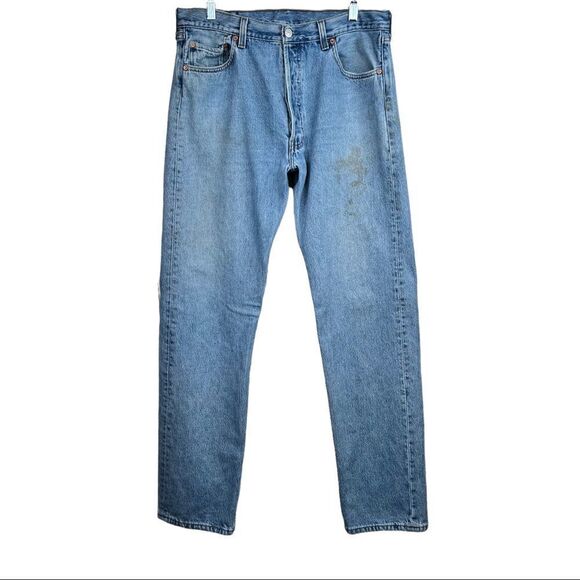 VINTAGE Levi's 501 Regular Straight Leg Jeans in Stonewash Men's 36 W x 34 L - Picture 1 of 8